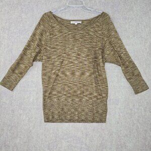 Ann Taylor Loft Womens Sweater Olive Brown Size S Acrylic Wool Knit Pullover